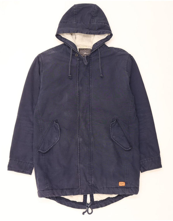Мужская парка из шерпы с капюшоном Jack & Jones UK 42 XL, темно-синий, хлопок
