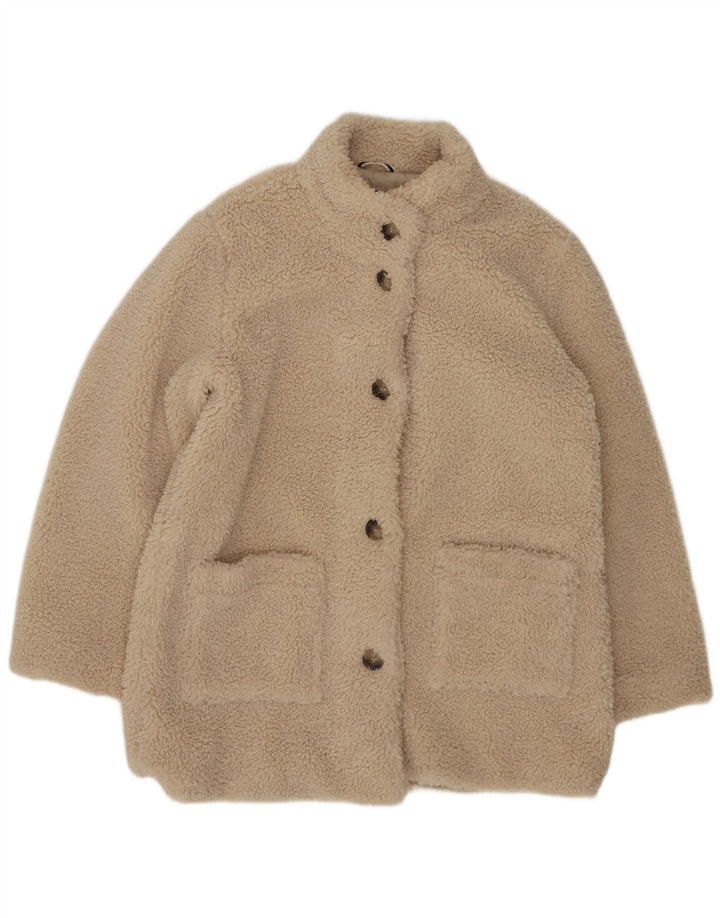 Crew Clothing Женская флисовая куртка Teddy Bear UK 14, большой бежевый полиэстер