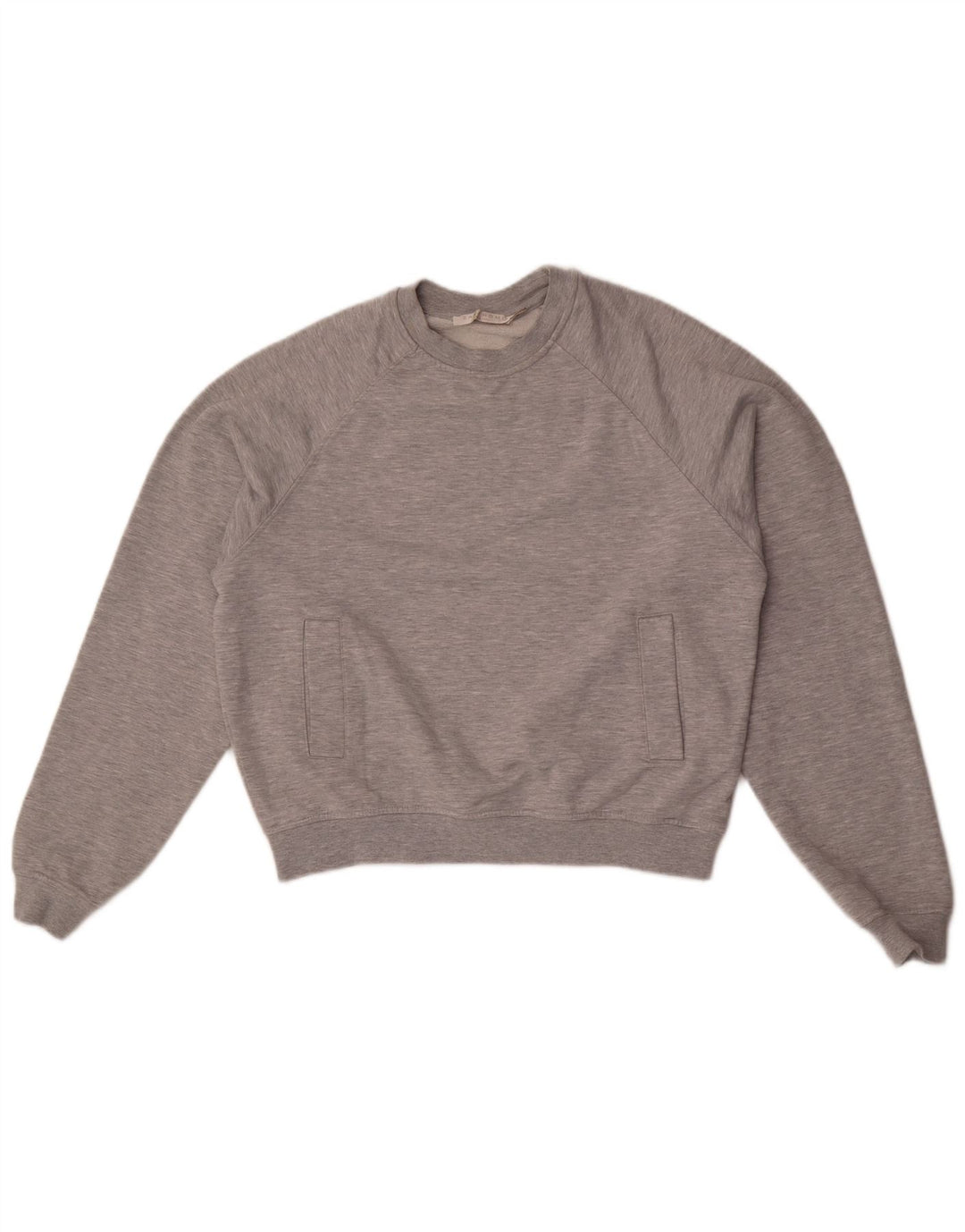 Женский джемпер оверсайз Zara UK 14, хлопковый средний серый цвет