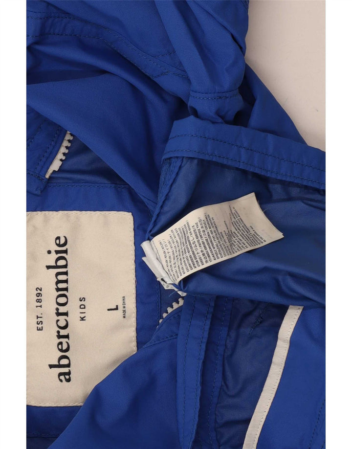 Куртка-бомбер Abercrombie & Fitch для мальчиков 7-8 лет, большая синяя нейлоновая ткань