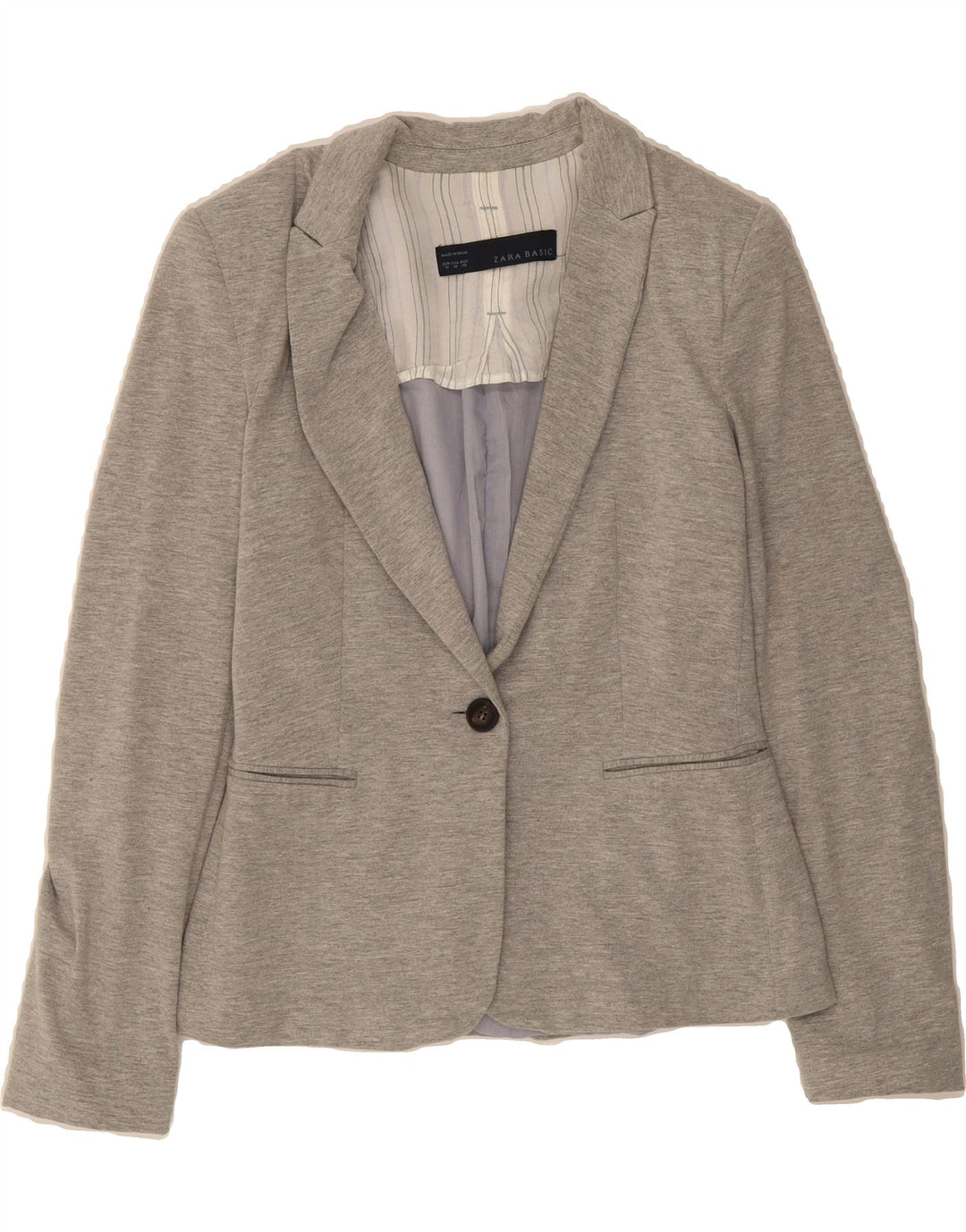 ZARA Womens 1 Button Blazer Jacket UK 12 Medium Grey Vintage Zara and Second-Hand Zara from Messina Hembry 