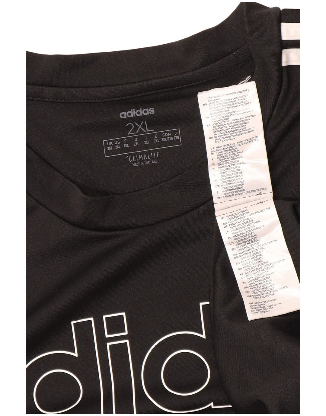Мужская футболка Adidas Climalite с рисунком 2XL, черный полиэстер