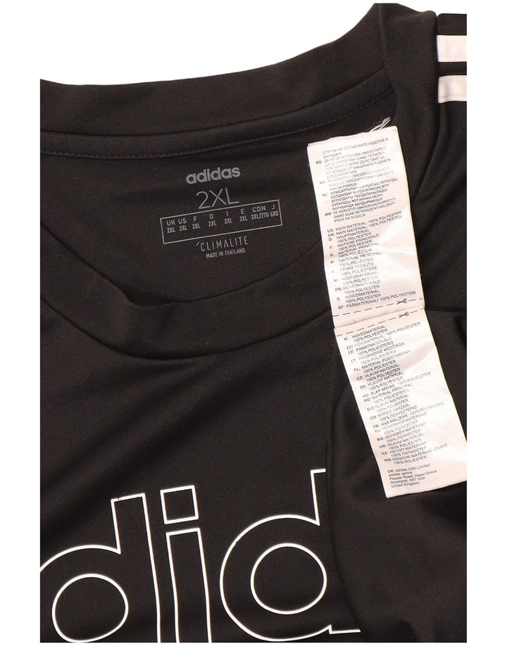Мужская футболка Adidas Climalite с рисунком 2XL, черный полиэстер