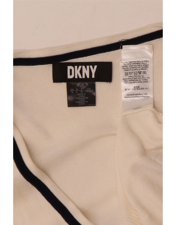 Женский открытый кардиган DKNY UK 16, большой белый вискоза