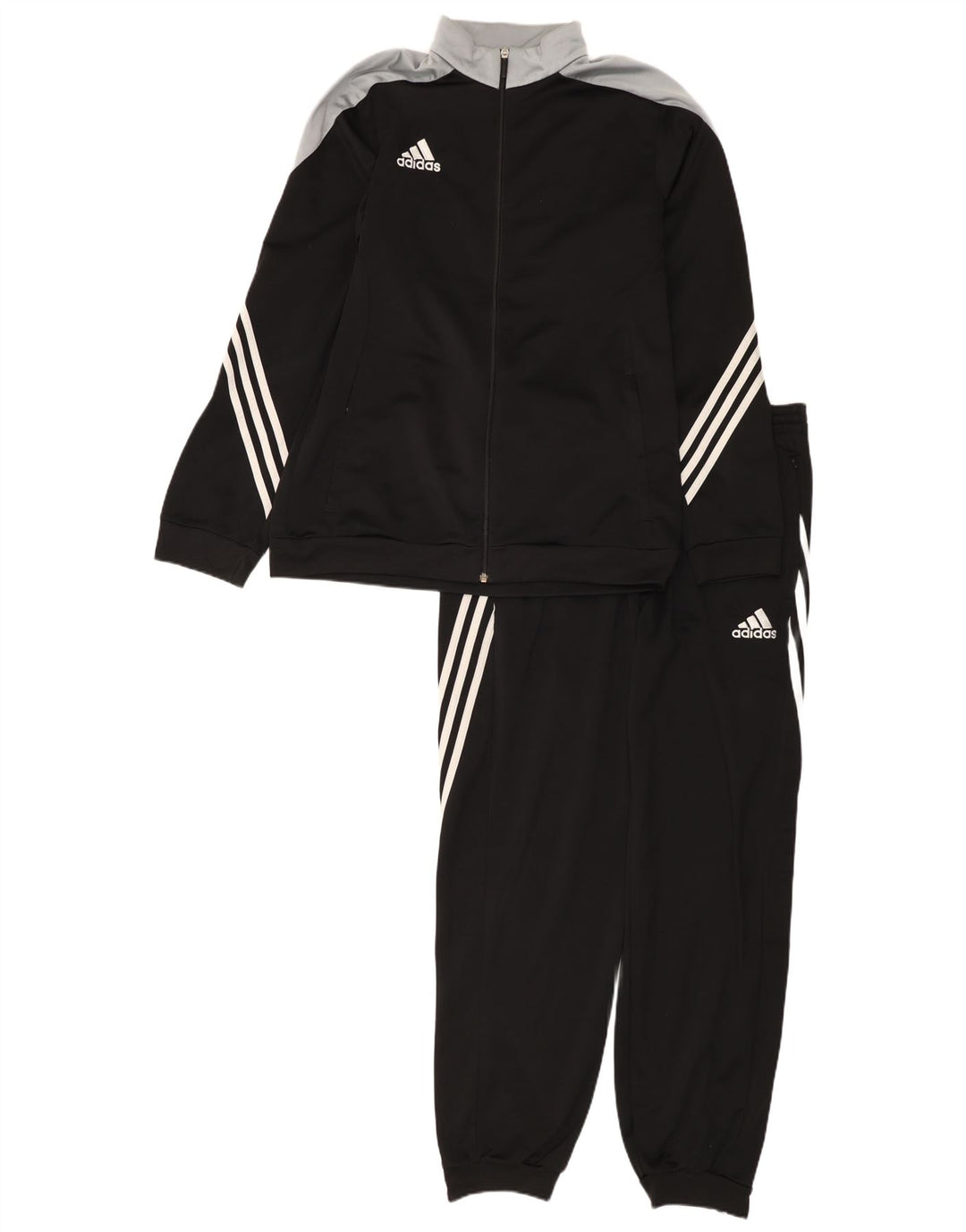 Мужской спортивный костюм Adidas, большой черный полиэстер с цветными блоками