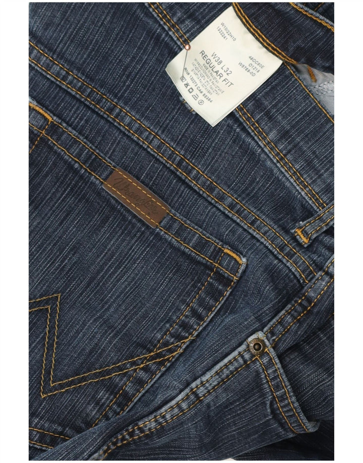 Мужские прямые джинсы Wrangler стандартного кроя W38 L32, синие, хлопок