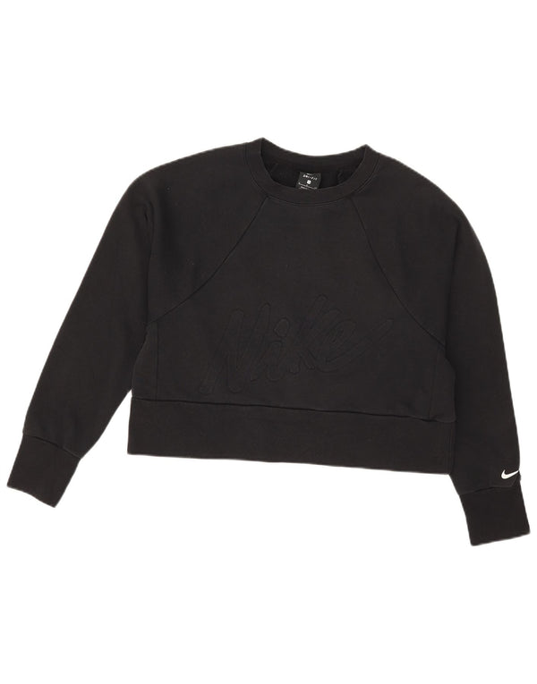 Женский джемпер большого размера с рисунком Nike Dri Fit UK 10, маленький черный