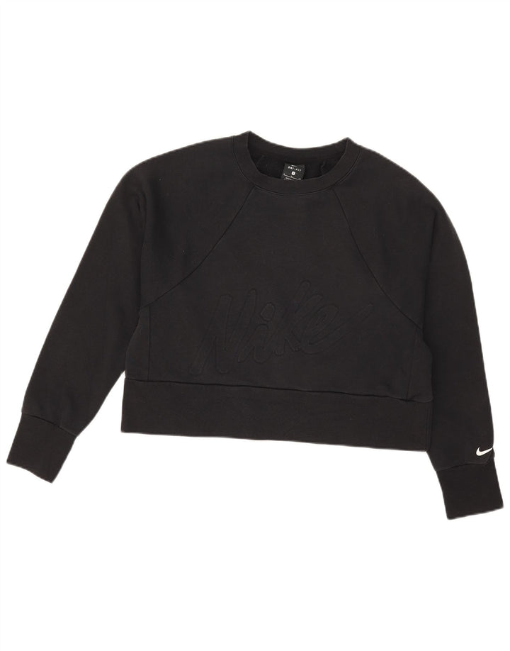 Женский джемпер большого размера с рисунком Nike Dri Fit UK 10, маленький черный