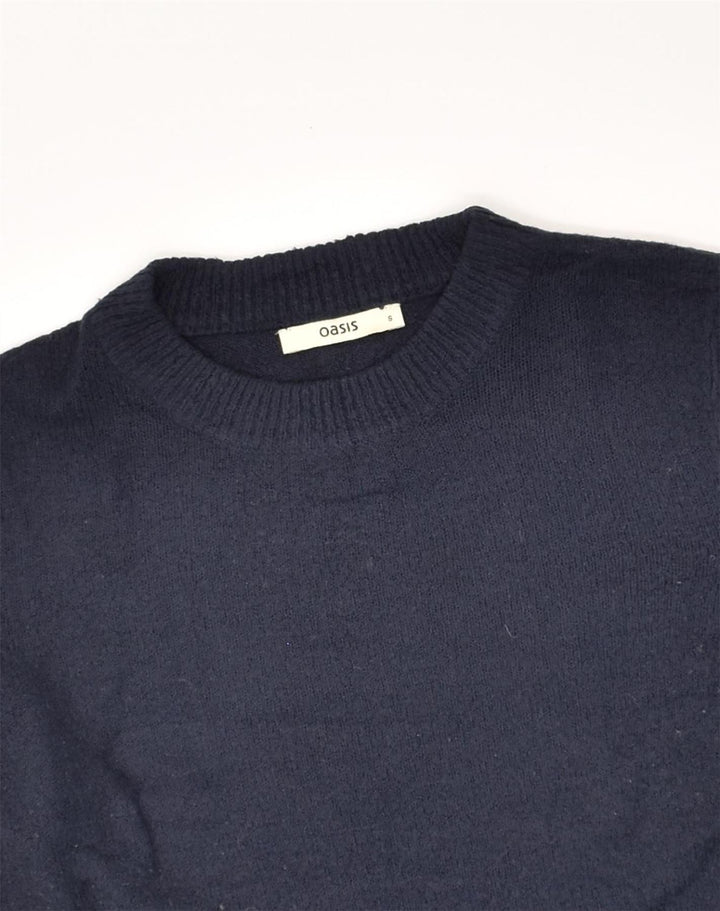 OASIS Womens Crew Neck Jumper Sweater UK 10 Small Navy Blue Polyamide | Vintage Oasis | Thrift | Second-Hand Oasis | Used Clothing | Messina Hembry 