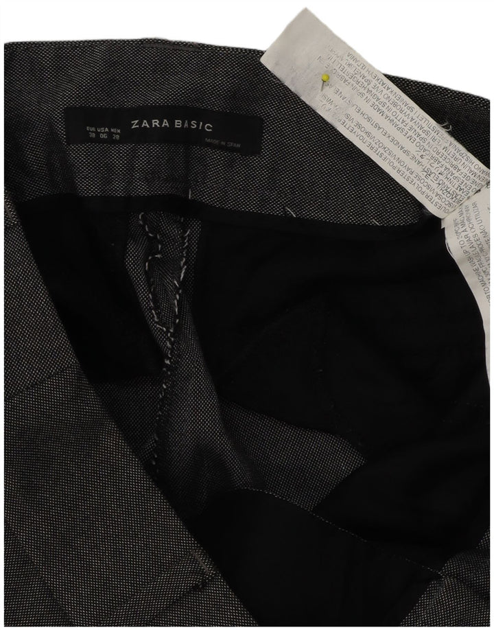 Женские прямые костюмные брюки Zara EU 38, маленькие W28 L31, серый полиэстер