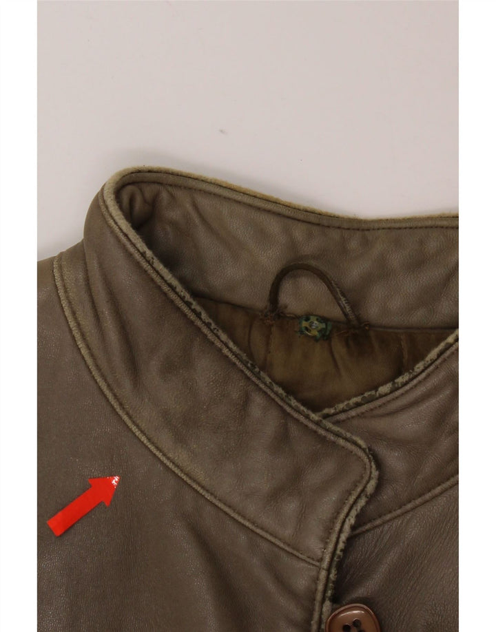 Винтажная женская кожаная куртка IT 44 Medium Khaki Leather