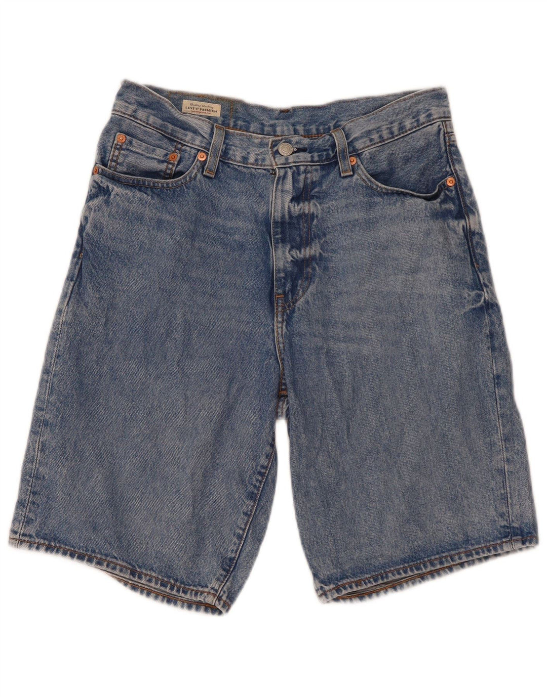 Мужские джинсовые шорты Levi's W30, хлопковые, среднего синего цвета