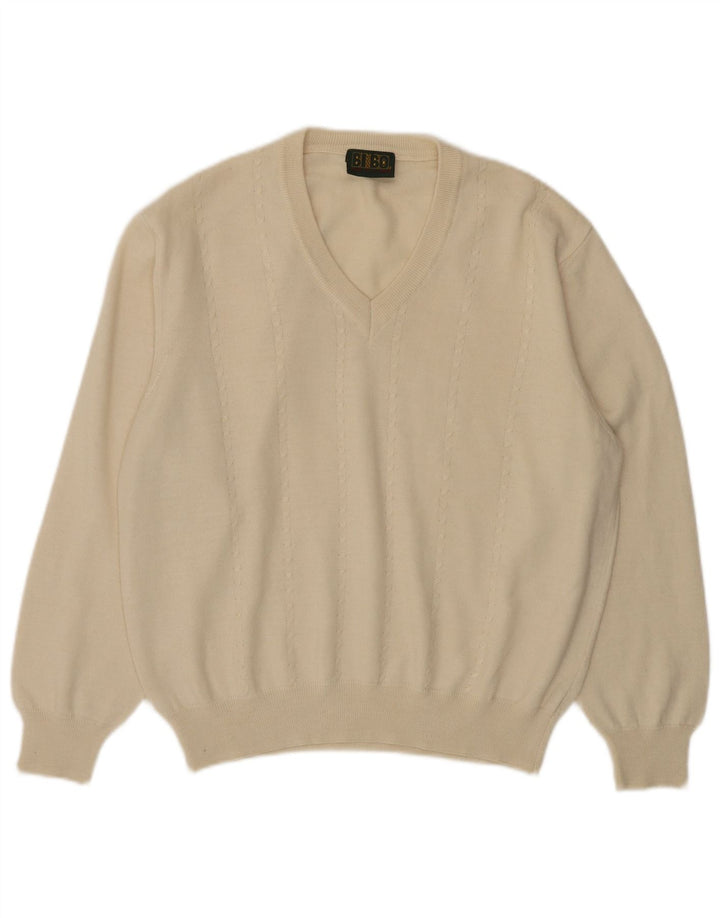 BIBO Женский джемпер с v-образным вырезом IT 50 XL Off White Wool