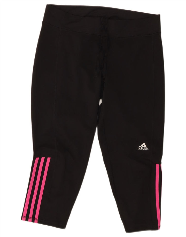 Женские спортивные брюки-капри ADIDAS UK 16/18, большой черный полиэстер