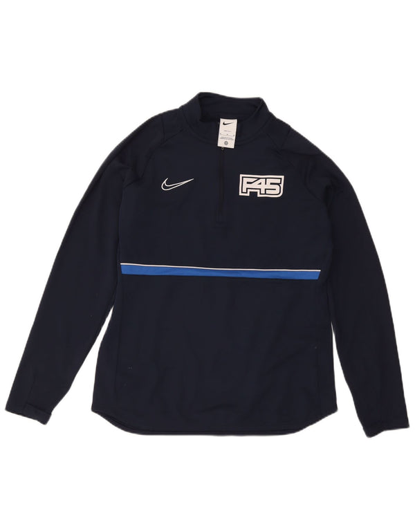 Женский спортивный костюм-пуловер с графическим рисунком Nike Dri Fit UK 14, средний темно-синий