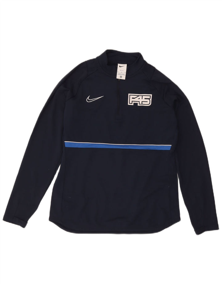 Женский спортивный костюм-пуловер с графическим рисунком Nike Dri Fit UK 14, средний темно-синий