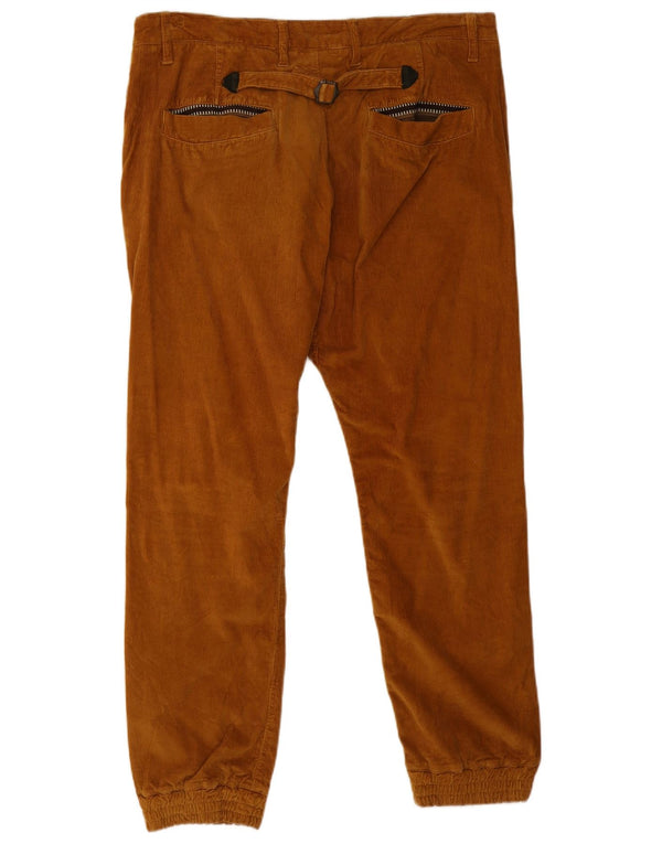 Мужские вельветовые брюки-джоггеры Zara EU 44, большие W34 L29, коричневые