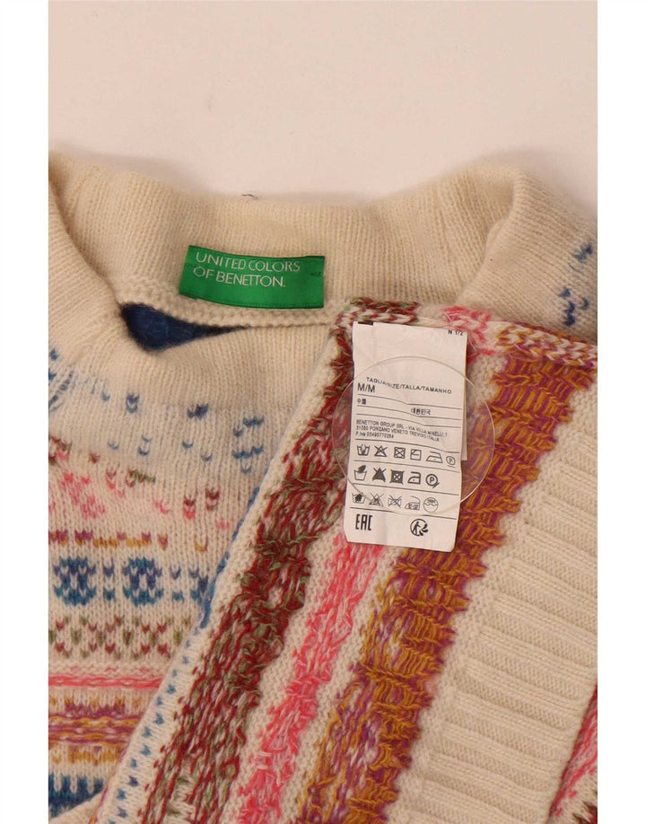 Женский джемпер с высоким воротником Benetton UK 14, средний разноцветный