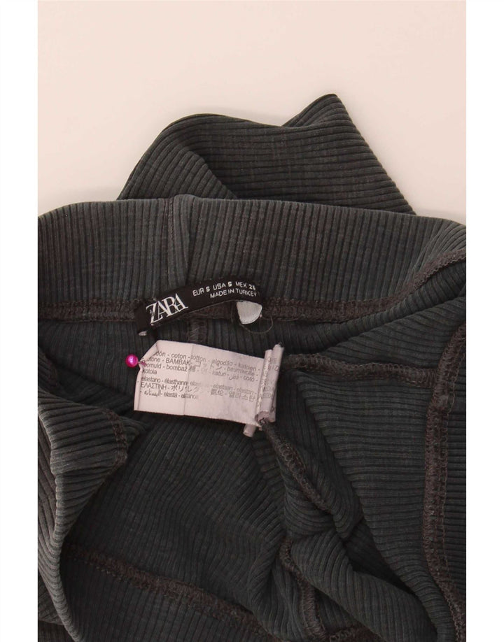 Женские леггинсы-клеш Zara UK 8, маленькие серые, хлопковые