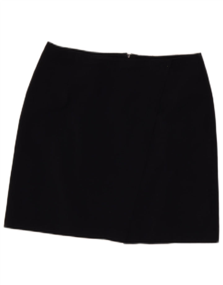 Женская мини-юбка Benetton IT 44 Medium W28 Темно-синяя из натуральной шерсти