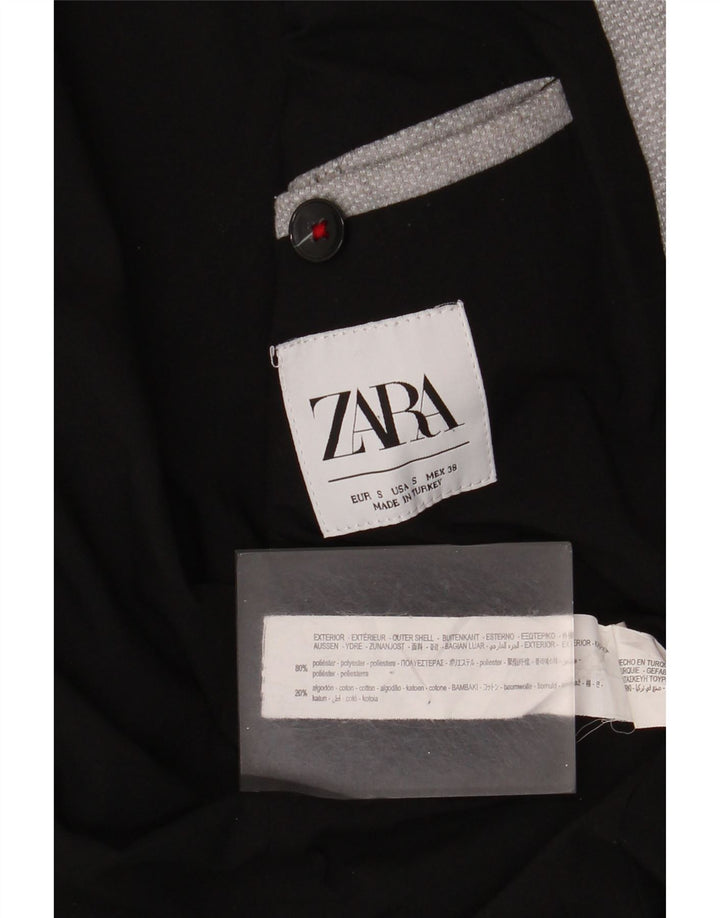Мужской пиджак Zara на 2 пуговицах, Великобритания 36, маленький серый полиэстер