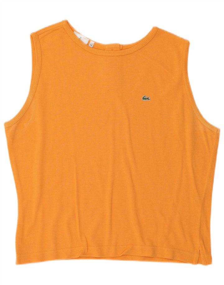 Lacoste Женский укороченный жилет, размер 46 XL, оранжевый хлопок