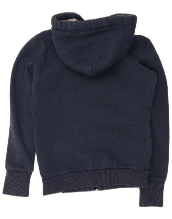 Женский свитер с капюшоном на молнии с графическим рисунком Superdry UK 8, маленький темно-синий, хлопковый