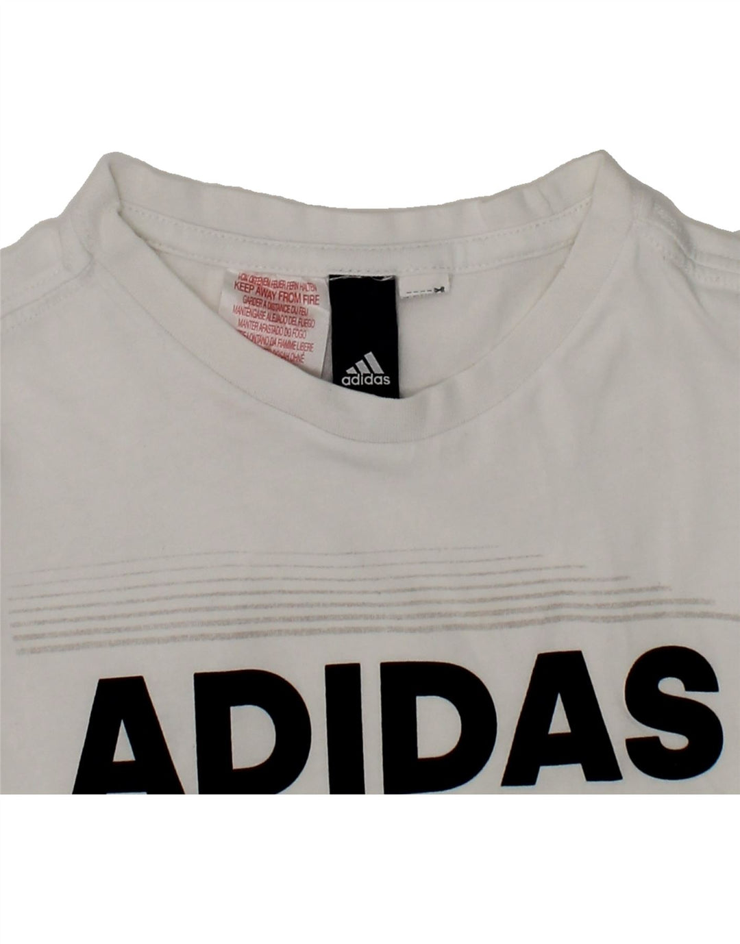 ADIDAS Boys Graphic T-Shirt Top 7-8 Years White Vintage Adidas and Second-Hand Adidas from Messina Hembry 