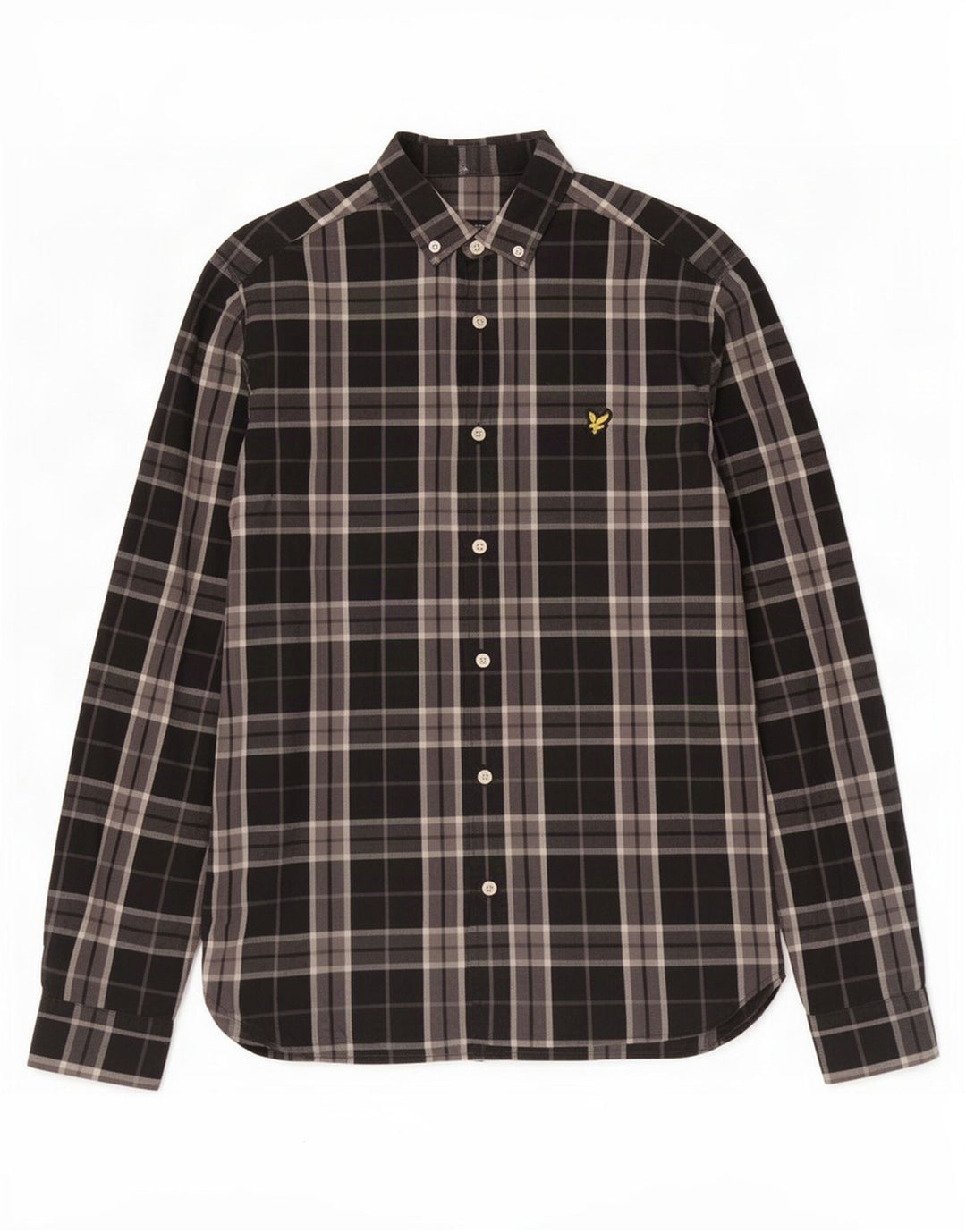 Мужская рубашка Lyle & Scott, маленькая черная клетка, хлопок