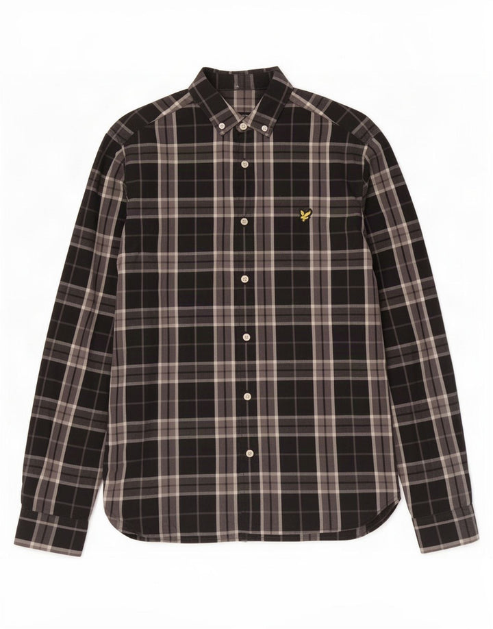 Мужская рубашка Lyle & Scott, маленькая черная клетка, хлопок