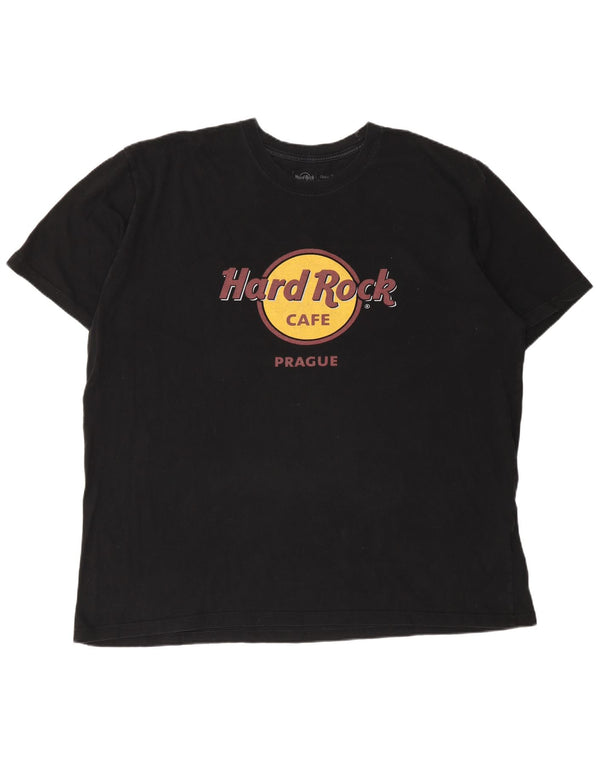 Мужская футболка Hard Rock Cafe Prague Classic Fit с рисунком, топ 2XL, черный хлопок