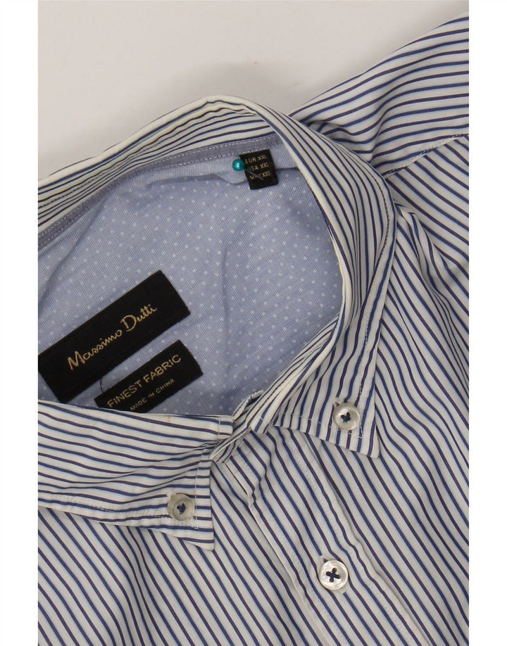 Рубашка Мужская Massimo Dutti 2XL Синяя Полосатая