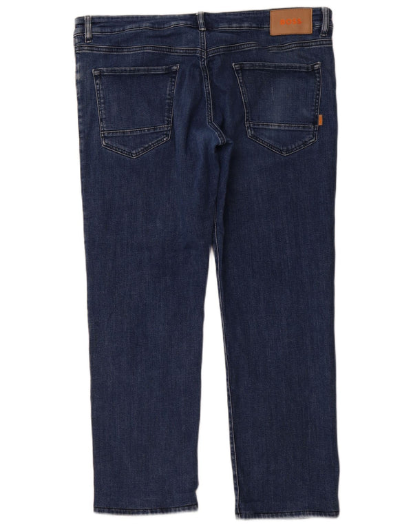 HUGO BOSS Mens Straight Jeans W40 L29 Blue Cotton