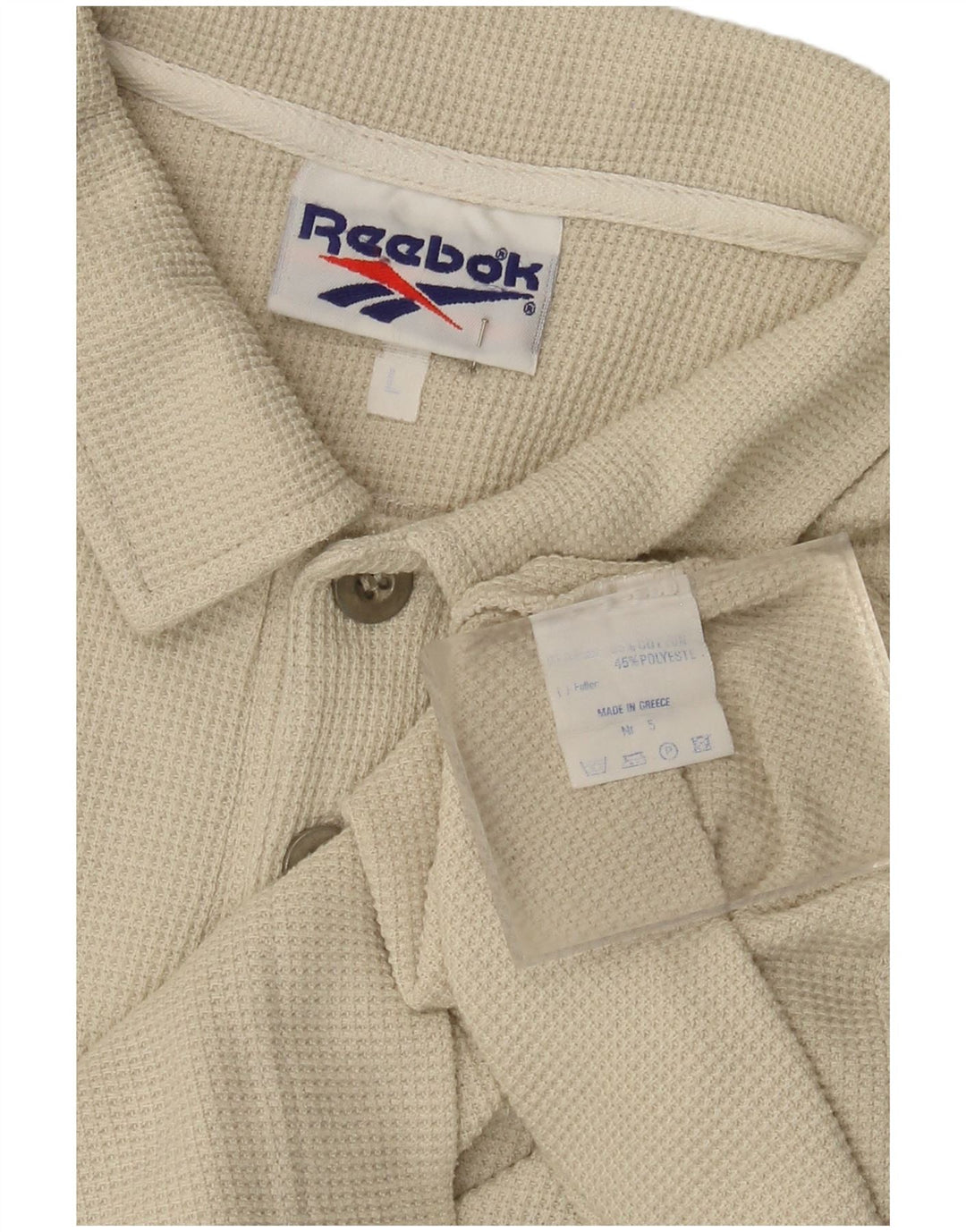 Мужская рубашка-поло Reebok, большая бежевая, хлопок