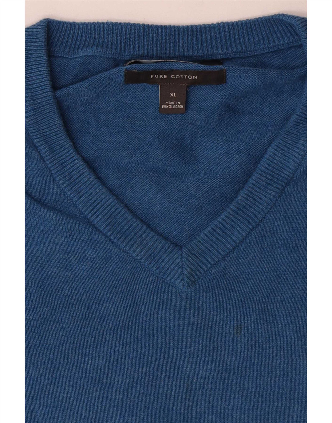 Мужской джемпер с v-образным вырезом Marks & Spencer XL, синий хлопок