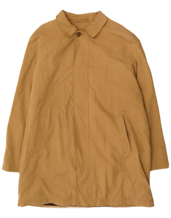 Marks & Spencer Mens Overcoat UK 42 XL Brown Cotton