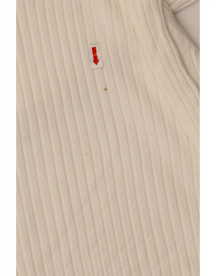 Женский укороченный джемпер с высоким воротником ZARA UK 10, маленький размер, белая вискоза