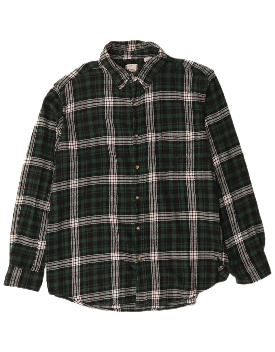 Мужская фланелевая рубашка Chaps XL, зеленая клетка, хлопок