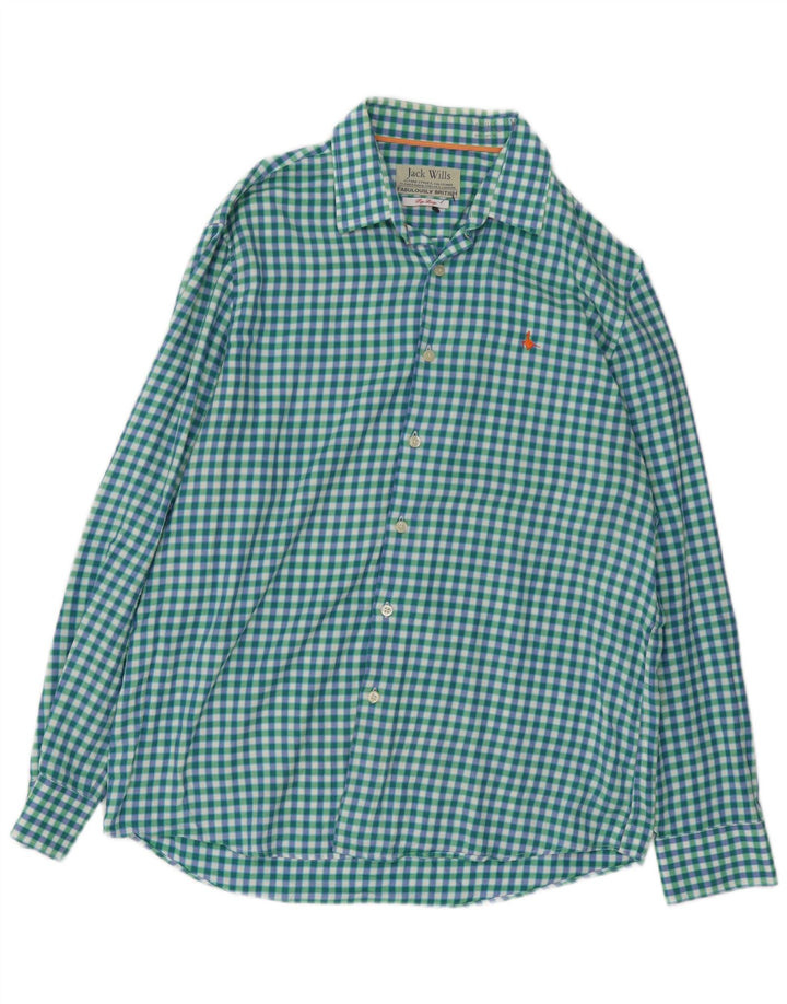 Мужская рубашка JACK WILLS, большая зеленая клетка, хлопок