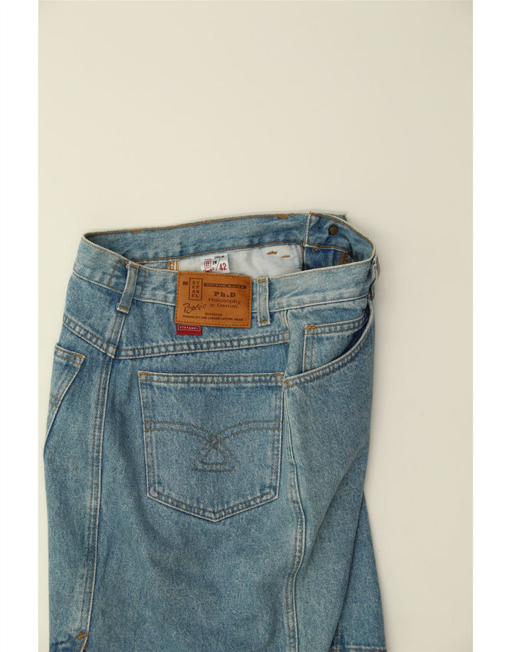 STEFANEL Womens Denim Skirt IT 42 Medium W28 Blue Cotton Vintage Stefanel and Second-Hand Stefanel from Messina Hembry 