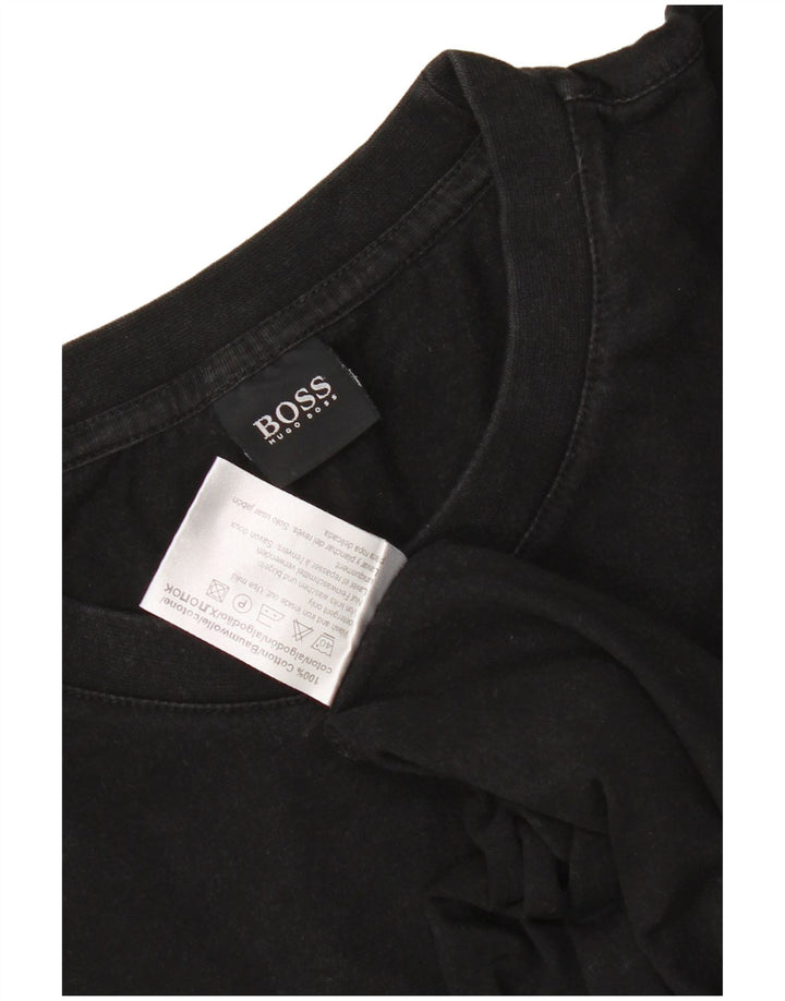 Мужская футболка Hugo Boss, большой черный хлопок