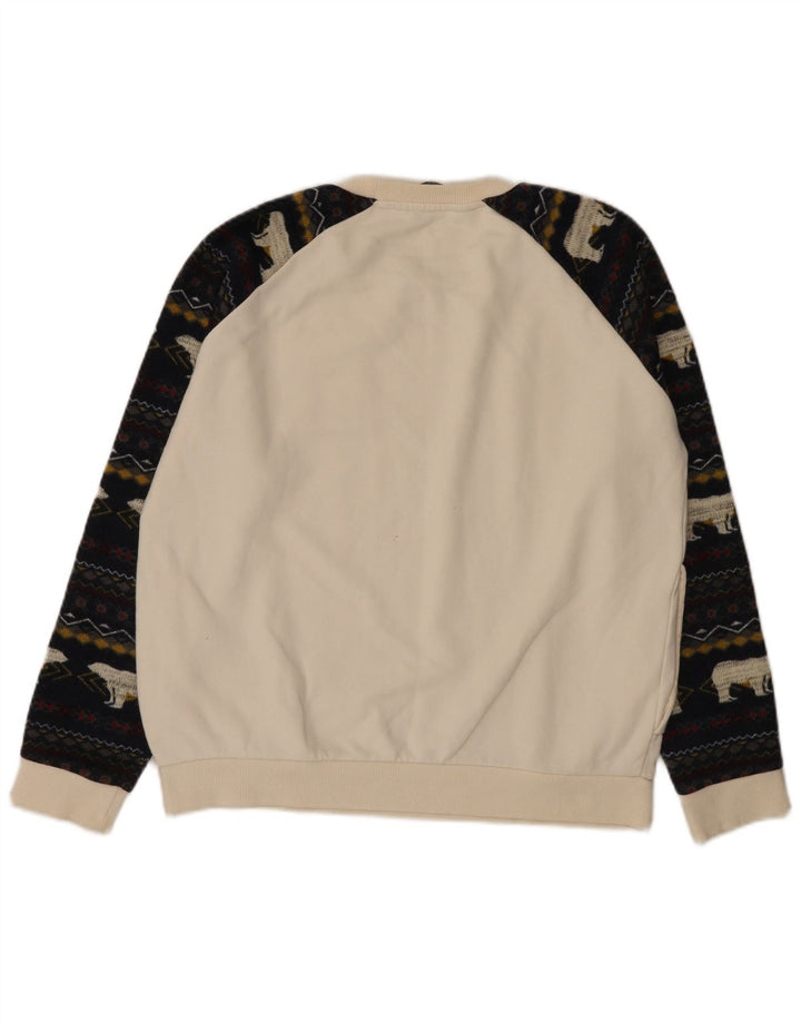 Джип Мужской джемпер большой белый Fair Isle