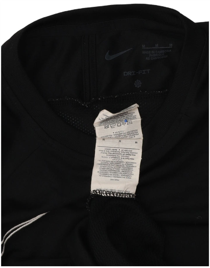 Мужская футболка Nike Dri Fit, средний черный полиэстер с цветными блоками