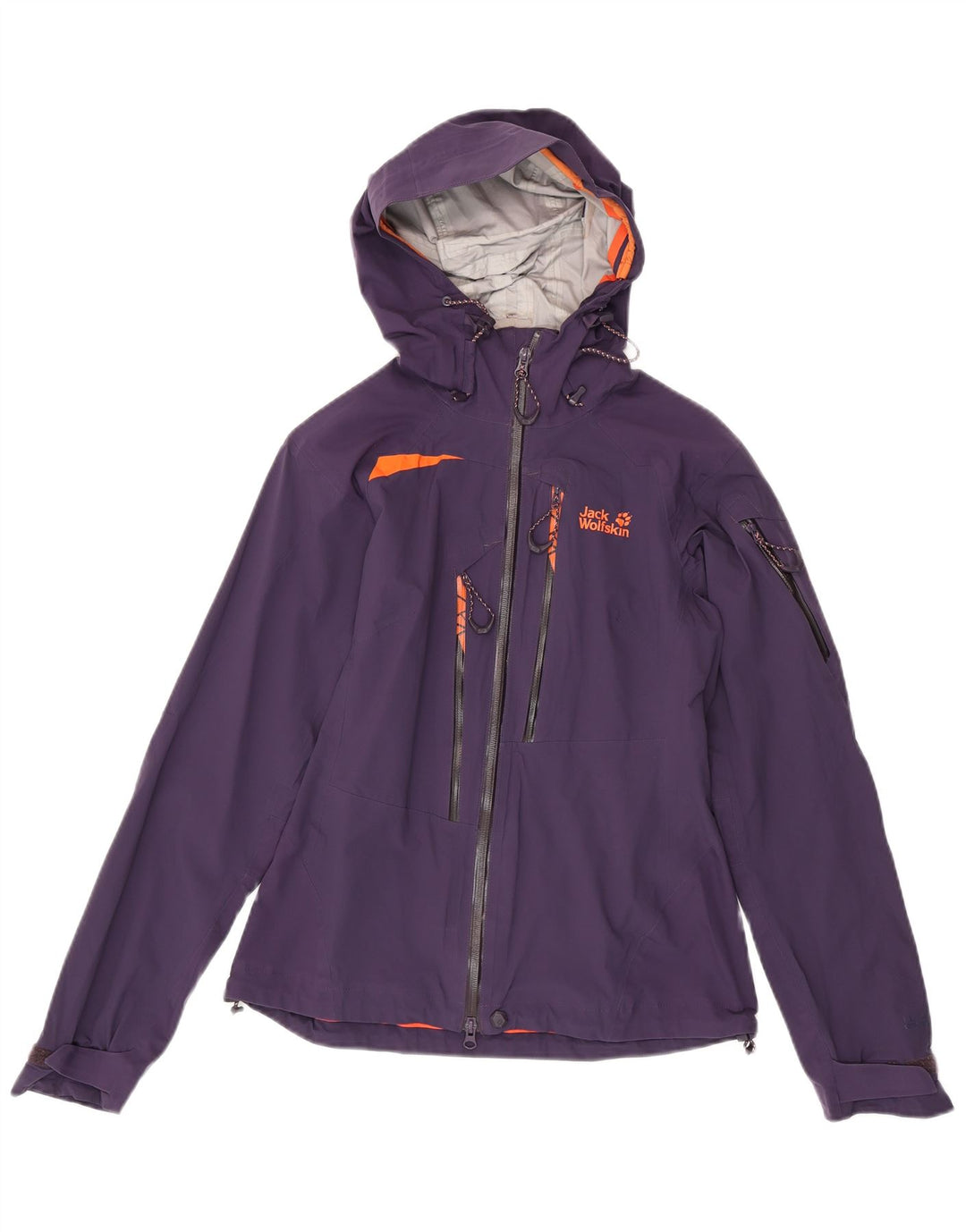 Женская дождевик с капюшоном Jack Wolfskin UK 10, маленький фиолетовый, полиамид