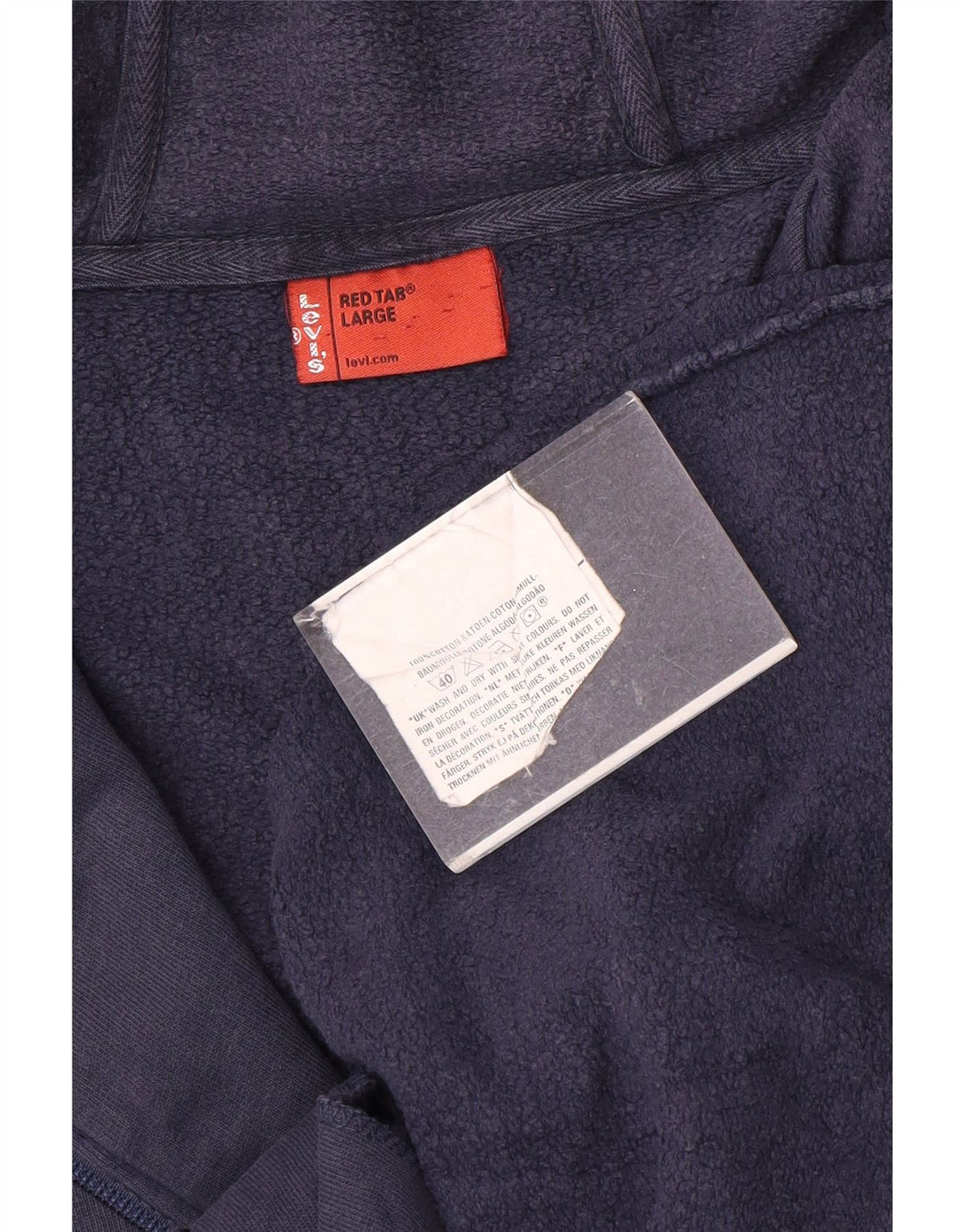 Мужской свитер с капюшоном на молнии Levi's, большой темно-синий, хлопковый