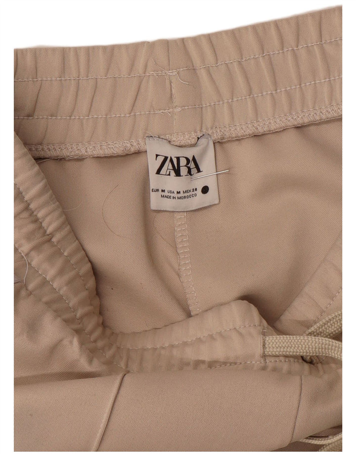 Брюки мужские спортивные Zara средние бежевые с цветными блоками