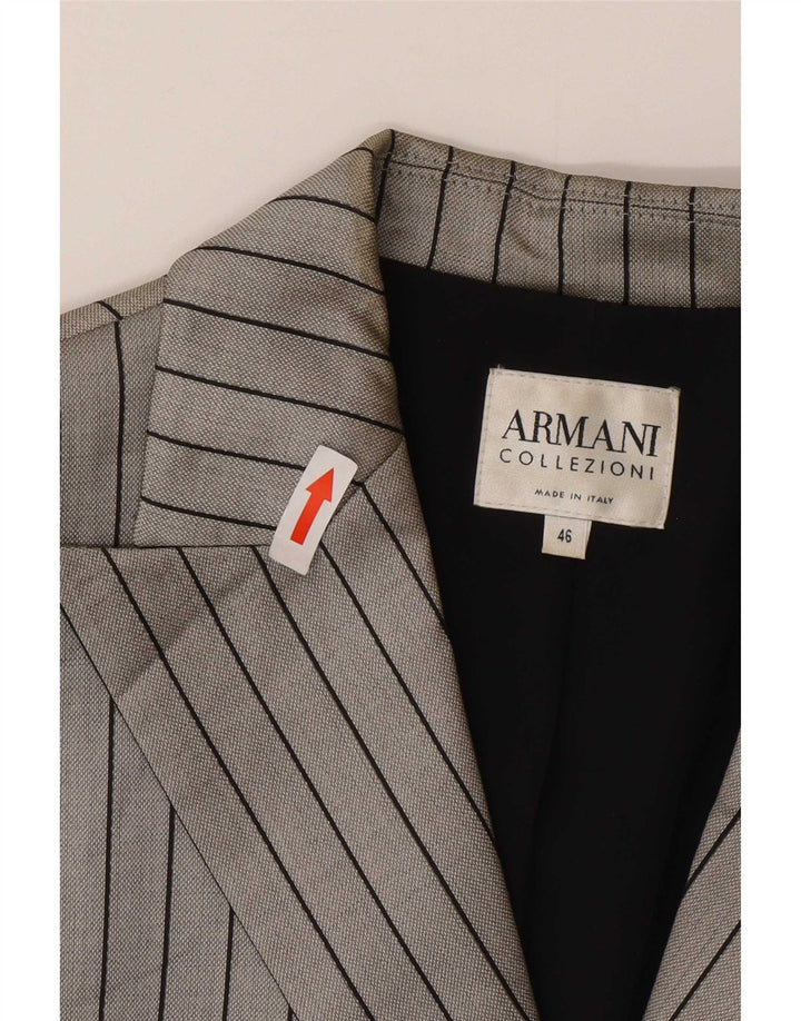 Женский пиджак на двух пуговицах Armani Collezioni IT 46, большая серая полоска
