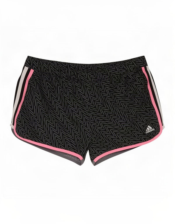 Женские спортивные шорты Adidas Climalite UK 14, большой черный полиэстер с шевроном