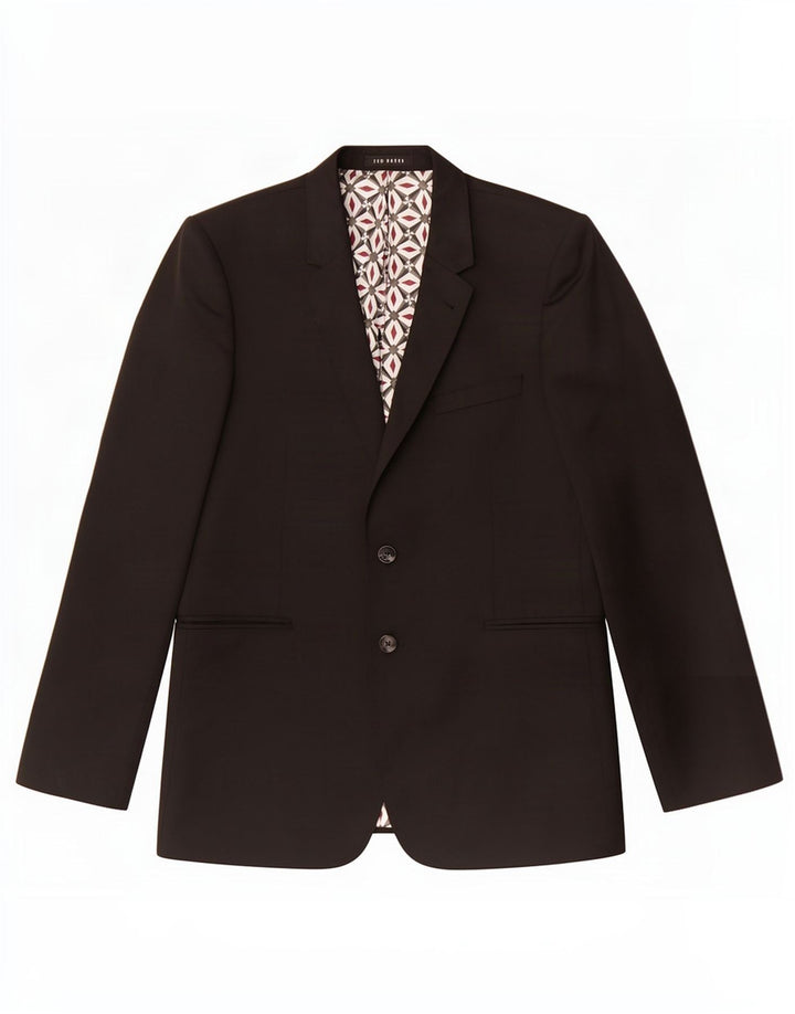 Мужской пиджак на 2 пуговицах Ted Baker UK 42 XL, черная шерсть