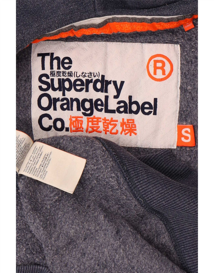 Мужской свитер с капюшоном на молнии Superdry, маленький синий, хлопок